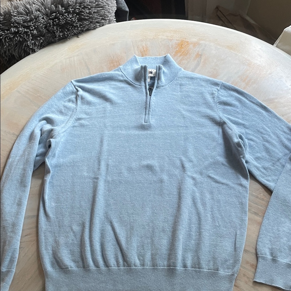 Joseph Abboud Sky Blue Zip-Up Sweater